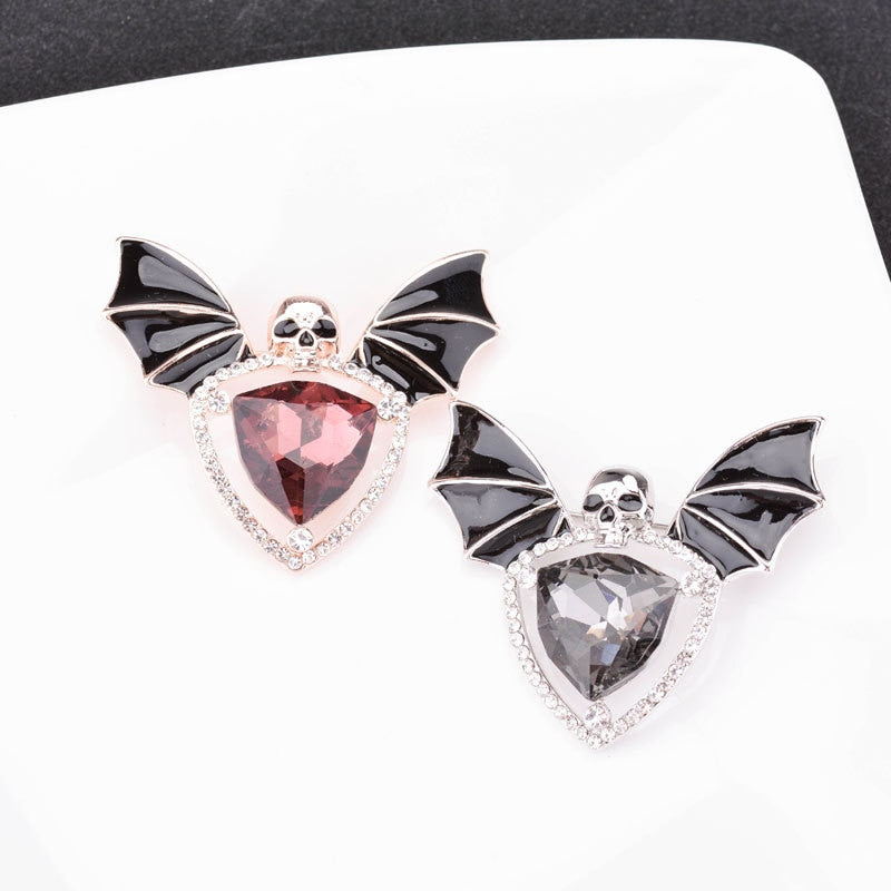Crystal Bat Wing Brooch