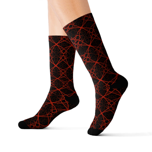 Blood Red Striation Socks