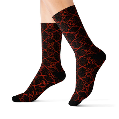 Blood Red Striation Socks