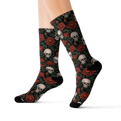 Skull and Rose Socks