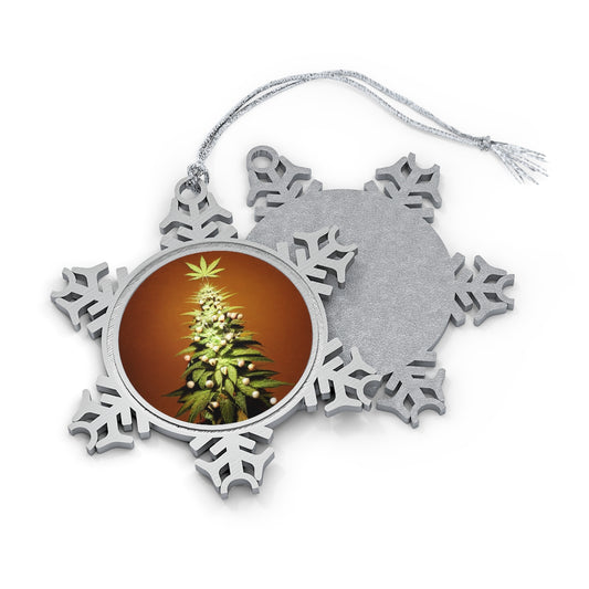 Pewter Weed Snowflake Ornament