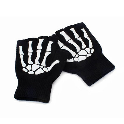 Skeletal Fingerless Gloves
