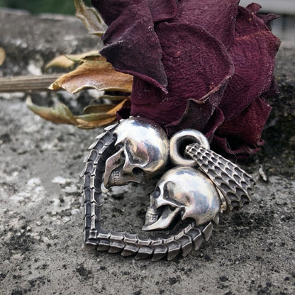 Twin Skulls Love Pendant