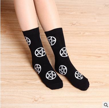 Pentagram/Sad Goth Socks