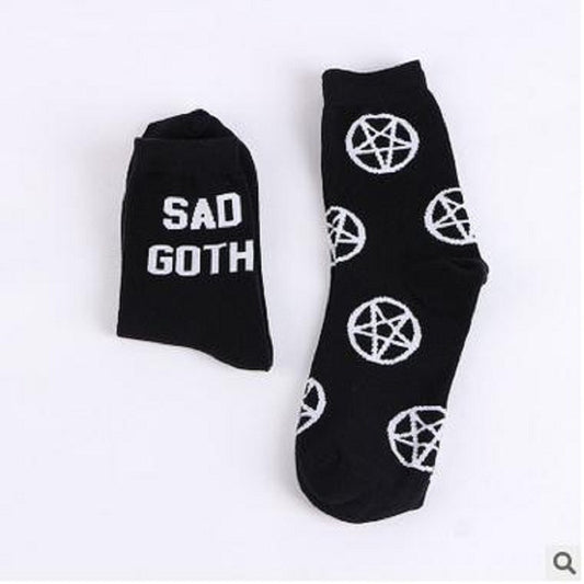 Pentagram/Sad Goth Socks