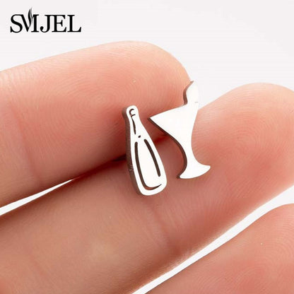 Stainless Steel Stud Earrings (2 pcs)