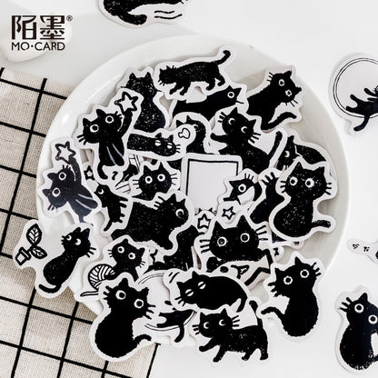 Derpy Black Cat Stickers (45 pcs)
